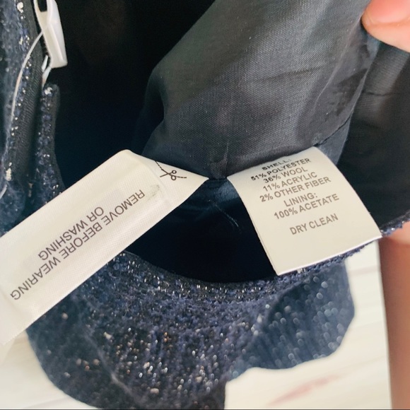 Ann Taylor Loft Navy Metallic Skirt NWT - Picture 8 of 8